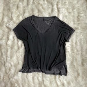 Black V Neck Flowy Top